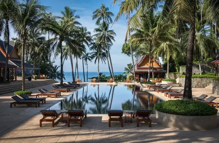 Tropical resort with pool